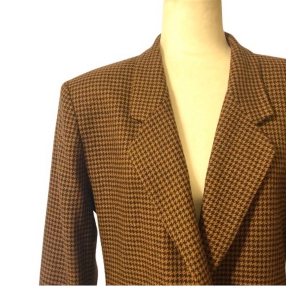 Vintage Brown Houndstooth Blazer